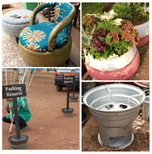 Réutiliser des pneus et jantes au Cameroun